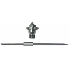 Replacement fluid nozzle and needle assembly for air sprayers. Features a 0.07 in tip size. Compatible with manufacturer model SB-2-169-D. Used in industrial painting and coating operations for precise fluid delivery.