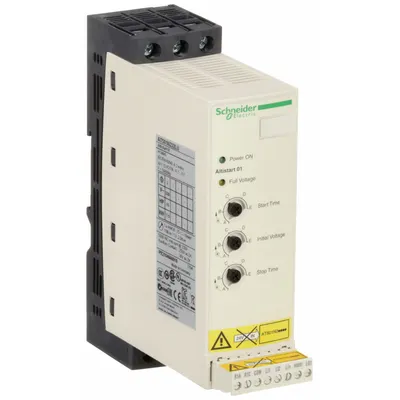 SCHNEIDER Soft Start: 200-240V AC, 32 A Output Current, With Bypass, IP20/NEMA 1 - Schneider Altistart ATS 01
