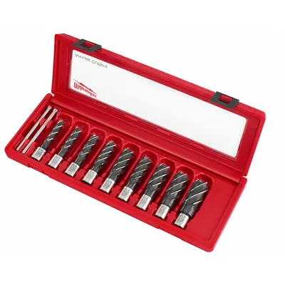 MILWAUKEE Annular Cutter Set: 2 in Max Cutting Dp, Pilot Pin Included, Black Oxide - Annular Cutter Sets