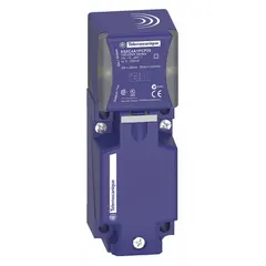 This shielded inductive rectangular proximity sensor features a terminal block connection and PNP output with 4 wires. It detects metallic objects without physical contact, suitable for position sensing and part detection in industrial automation environments.