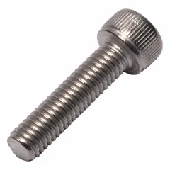 Metric standard socket head cap screw with M5x0.80 thread, 20 mm length, Grade 2 titanium construction, plain finish. Head height 5.2 mm, drive size 4 mm. Suitable for applications requiring corrosion resistance and reduced weight.