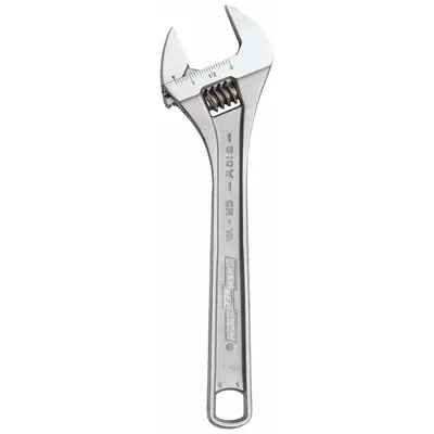 CHANNELLOCK Adjustable Wrench: Alloy Steel, Chrome, 6 in Overall Lg - General Purpose Adjustable Wrenches