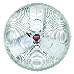 This Dayton misting fan features a 24-inch blade diameter and a 1/3 hp motor, operating on single-phase 115V AC power with two speeds. The non-oscillating design directs airflow for spot cooling in industrial settings such as warehouses, factories, and outdoor work areas. The integrated misting function helps lower ambient temperature through evaporative cooling.