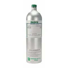 Disposable calibration gas cylinder containing 208 ppm Nitric Oxide in a nitrogen background. Provides +/-5% accuracy for verifying and adjusting portable gas detectors. Compatible with all OEM gas detectors.