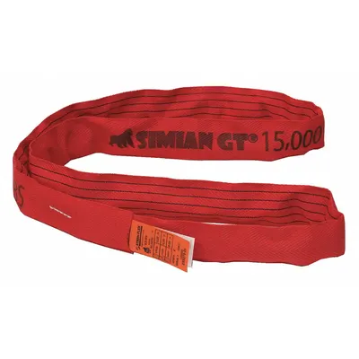 STREN-FLEX SIMIAN GT Round Sling: Type 5, Polyester, Nylon, 8 ft Sling Lg - Abrasion-Resistant Endless Round Slings