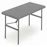 ICEBERG Folding Table: Rectangle Table Shape, Charcoal Tabletop, 24 in Dp, 48 in Wd, 29 in, Eased (MPN 65507)