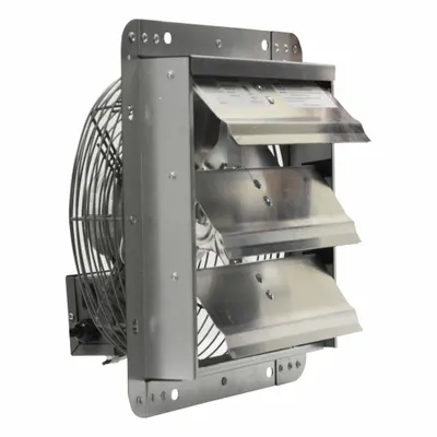 CANARM Galvanized Shutter Fan: 12 in Blade, 3 Speed, 1/20 hp, Totally Enclosed Air Over - Quick-Install Plug-In Shutter-Mount Exhaust Fans