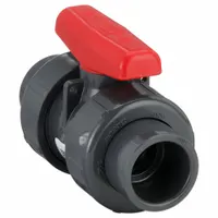 SPEARS Manual Two-Way Ball Valve: 1 in, PVC, Straight, Socket x FNPT, 235 psi Max. Pressure (CWP) (MPN 3629-010)