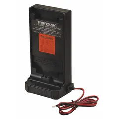 This 12V DC charger base is designed for direct-wire installation in vehicles, enabling reliable charging of compatible flashlights in mobile environments. It supports permanent mounting in trucks, fleet equipment, or other 12V DC power systems.
