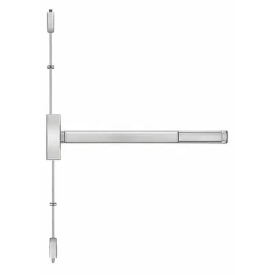 PRECISION Surface Vertical Rod: 48 in Max Door Wd - Surface Vertical Rod Push Bars