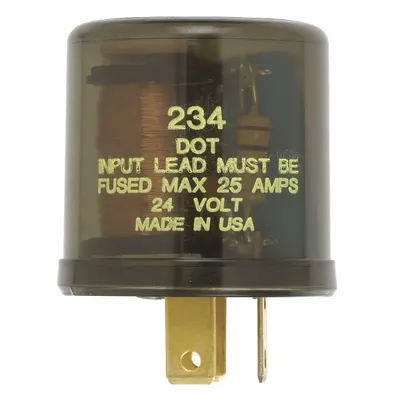 BUSSMANN Flasher Relay, 24V DC, 20 A, 3 Terminals, Flash Rate 1-10/min, NO. 234 - Flasher Relays
