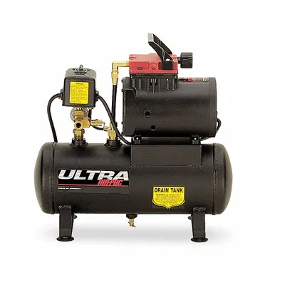 THOMAS Portable Air Compressor: Quiet, Oil Free, 2 gal, Hot Dog, 0.5 hp, 0.85 cfm @ 90 psi - Hand Carry Portable Electric Air Compressors