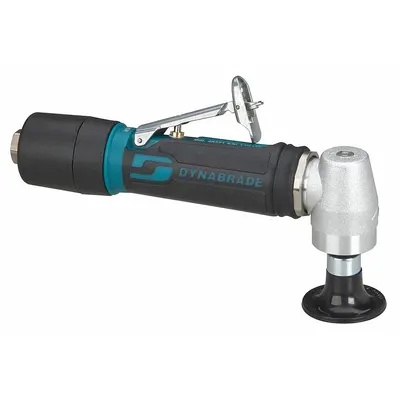 DYNABRADE Air Disc Sander: 2 in Pad, Locking, Heavy Duty, 0.4 hp, 27 cfm, Right Angle Grip - Rotary Disc Sanders