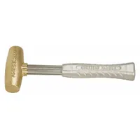 Brass Mallet: Aluminum Handle, Ribbed Grip, 4 lb Head Wt, 1 1/2 in Dia, 3 3/4 in Head Lg (MPN AM4BRAG)