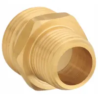 Garden Hose Adapter: 1/2 in x 3/4 in Fitting Size, Male x Male, Rigid, 33 mm Overall Lg (MPN 1P654)