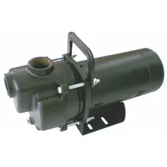 Self-priming centrifugal pump with 1-1/2 to 3 HP motor, 115/230V AC, ODP enclosure. Delivers 59 ft max head with 1-1/2 in intake and discharge connections. Suitable for water transfer, irrigation, dewatering, and fluid circulation in industrial, agricultural, and commercial settings.