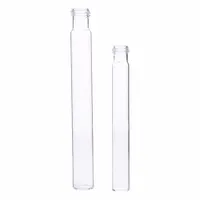 Colorless round-bottom glass culture tube with 20 mm body diameter and 125 mm overall height, 25 mL capacity. Not graduated and does not include a closure. Suitable for culturing microorganisms in laboratory settings