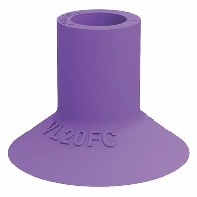 PIAB Vacuum Pad: Plain Pad without Adapter, 20 mm Pad Dia, Thermoplastic Elastomer - Flat Type Packaging Industry Vacuum Pads