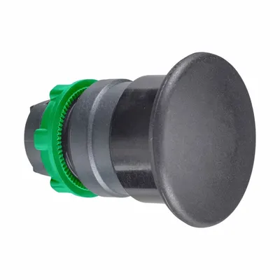 SCHNEIDER Mushroom Head Push Button: Black, 22 mm Mounting Size, Non-Metallic - Mushroom-Head Push-Button Operators