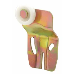 This hanging door roller measures 3 3/4 inches in width and supports doors weighing up to 60 lb per pair. Supplied as one pair (1 PR), it is used for sliding or hanging door installations in residential or light commercial settings.