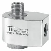 MOSMATIC Rotary Union: Elbow, Nickel-Plated C38500 Brass, 1 Passages, 1/4 in Rotating Shaft, Air (MPN 40.009)