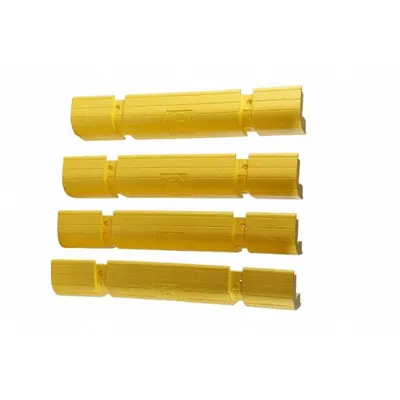 SENTRY Pallet Rack Beam Protector: Yellow, 6 1/4 in Overall Ht, 39 1/4 in Overall Wd - Strap-On Pallet Rack Beam Protectors