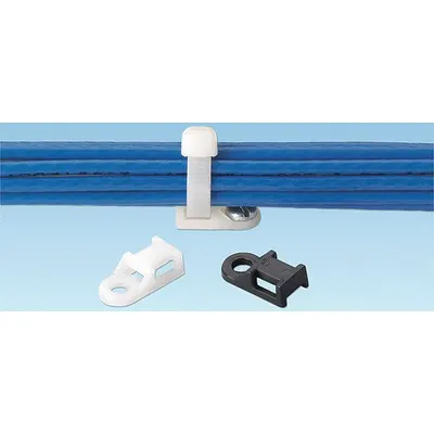 PANDUIT TA1S8-C Screw Mount Cable Tie Base, Natural, 100 PK - Screw Mount Cable Tie Bases