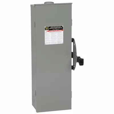 SQUARE D Safety Switch: Non-Fusible, 60 A, Three Phase, 600V AC, Galvanized Steel - Non-Fusible Safety Switches