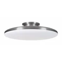 LED Flush Mount: 15 in Dia, Satin Nickel, 4 1/2 in Ht, 2,200 lm, 3000K/3500K/4000K, 28 W, 120V AC (MPN SKYF15LAJD1SN)