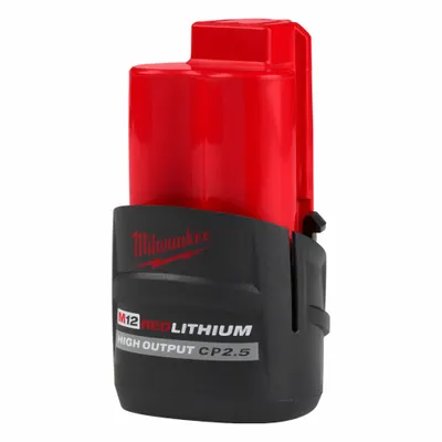 MILWAUKEE Battery Pack: M12, 2.5 Ah, Battery Included - Milwaukee Cordless Tool Batteries