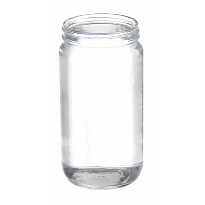 WHEATON Laboratory Bottle: 500 mL, 70-400 mm, Colorless, 48 Bottles, 76 mm Body Dia - Clear Wide Mouth Round Glass Lab Bottles