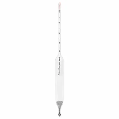 VEE GEE Alcoholometer: Alcohol Proof Plain Form, 80/120% Range, 0.5% Scale Divisions - Alcoholometers