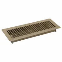 Floor Register: Floor, 5 1/2 in H, 13 1/2 in W, Louvered, Powder Coated, Brown, Steel Grille