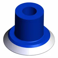 SMC Vacuum Pad: Flat, w/o Adapter, 25 mm Pad Dia, Food Grade Silicone Rubber, Blue, 17.5 mm Pad Ht (MPN ZP3P-25PTSF)