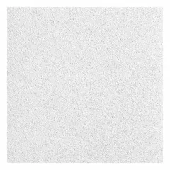 Fiberglass ceiling tile in white, 24 in x 48 in, with square lay-in edge for 15/16 in grid. Impact resistant with high light reflectance (83% or more) and high recycled content (50% or more). Suitable for library applications where acoustic performance and durability are required.