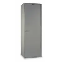This single-tier wardrobe locker features a 16-gauge steel panel and solid construction. It provides secure storage for personal items such as coats and bags in industrial facilities, warehouses, and manufacturing plants. The locker measures 18 in x 22 in x 72 in and is finished in Light Gray