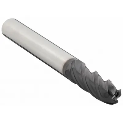 OSG Ball End Mill: Carbide, TiAlN Coated, 4 Flute, 11/32" Mill Dia, 7/8" LOC - Carbide Ball End Mills for Stainless Steel & Super Alloys