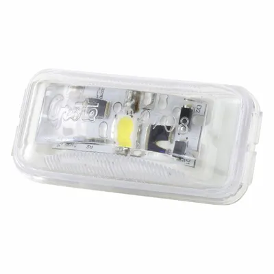 GROTE Courtesy Light: Courtesy Light, LED, Clear, Rectangular, 13.5V DC, Pigtail - Compact Courtesy Lights