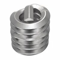 Screw-locking tangless helical insert for repairing or reinforcing threads in metal. Features #6-32 coarse thread, right-hand direction, plain finish, and 18-8 stainless steel construction with tensile strength of 200,000 to 250,000 psi. Supplied in a 100-piece pack
