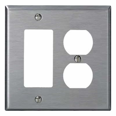 LEVITON Wall Plate: Duplex Outlet, 2 Gang - General Purpose Wall Plates