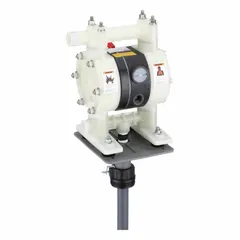 This Dayton diaphragm drum pump is designed for transferring medium-viscosity fluids up to 15,000 cps. With a maximum flow rate of 12.5 gpm, it is suitable for pumping non-abrasive liquids from drums or containers in industrial fluid handling applications. The suction tube is made of PVC.