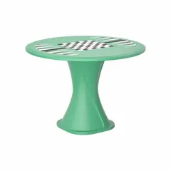 This 42-inch diameter polyethylene table from the Endurance series includes a game top and accepts ballast for wind stability. Suitable for commercial outdoor dining, break areas, or recreational spaces.