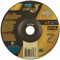 This depressed center grinding wheel (Type 27) is designed for cool cutting on carbon and stainless steel. The 20 grit ceramic abrasive enables efficient material removal in weld removal, deburring, and surface blending tasks. Dimensions: 6" diameter, 1/4" thickness, 7/8" arbor hole