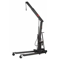 This GRAY engine crane features a steel frame with a 1-ton load capacity and a pneumatic lifting actuator. It includes a 27-inch chain and three boom positions for versatile lifting. Suitable for lifting and positioning heavy components in workshop and industrial maintenance settings