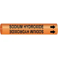 Pipe Marker: Sodium Hydroxide, Orange, Black, Fits 1 1/2 to 2 3/8 in Pipe O.D., 1 Pipe Markers (MPN 4363-B)