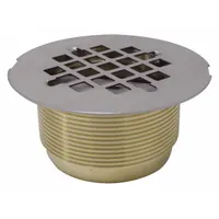 ADVANCE TABCO Sink Drain: Brass, Brass, 4 in Overall Ht, 3 1/2 in Overall Dia, Threaded (MPN K-16)