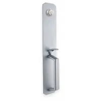 This mechanical exit device trim features a chrome finish and a thumbpiece pull outside trim. It is ADA compliant and designed for use on exit push bars for doors up to 36 inches wide. Suitable for commercial and institutional applications requiring accessible door hardware