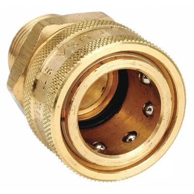 PARKER Hydraulic Quick Connect Hose Coupling: 3/8 in, Brass, 45.42 lpm Max. Flow Rate - ST Series Hydraulic Quick-Connect Coupling Bodies