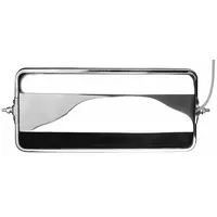 Rectangular flat mirror for the passenger side of heavy trucks. Heated to clear condensation and ice for improved visibility in adverse weather. Measures 16 in x 7 in, non-motorized