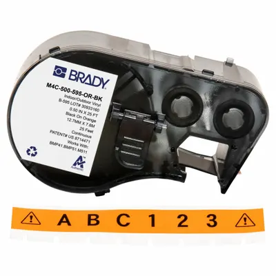 BRADY M4C-500-595-OR-BK Continuous Label Roll Cartridge - Brady Continuous Label Roll Cartridges